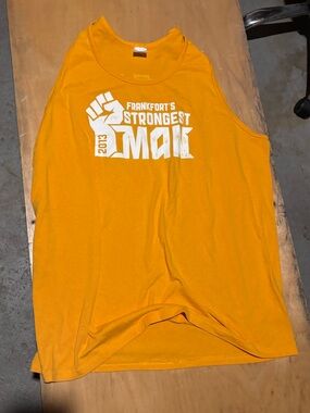 Augusta Sportswear Yellow Muscle Tank with White Graphic